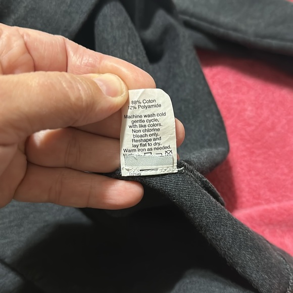 Madewell M Charcoal Gray Cotton Blend Knit Long Bell Sleeve Mini Shift Dress - Picture 15 of 15